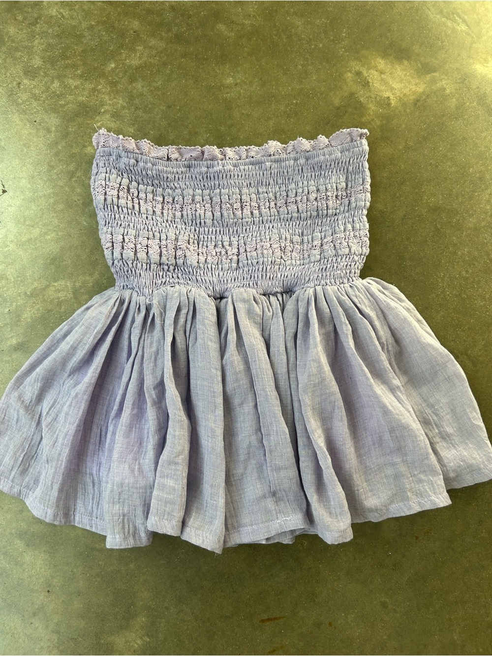 &Merci Smocked Strapless Girls Dress in Light Lavender